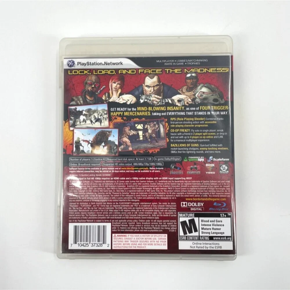 Borderlands PlayStation 3 Game Complete With Case & Manual 2K Games Clean Disc